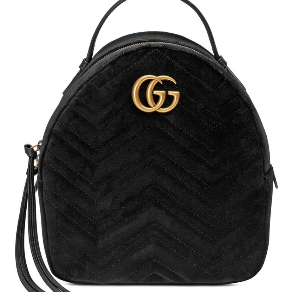 GG Marmont 2.0 Matelassé Quilted Velvet Backpack